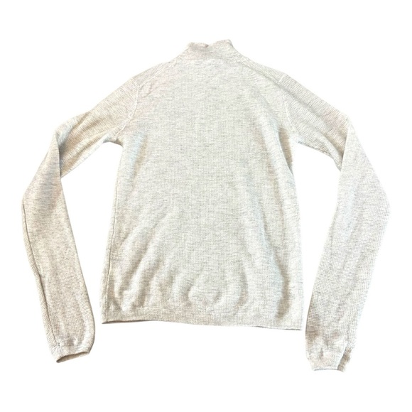 Vince Waffle Mock Neck Turtleneck Sweater 50% Wool 50% Cashmere Heather Gray - Picture 2 of 6